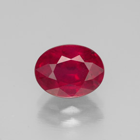 Rubi vermelho natural 1,86ct, corte oval, SI
