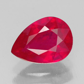 Rubi vermelho natural 1,42ct, formato de pêra, SI