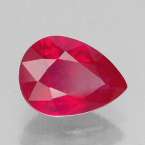 Rubi vermelho natural 1,42ct, formato de pêra, SI