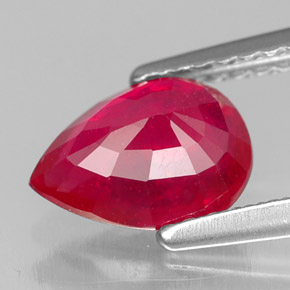 Rubi vermelho natural 1,42ct, formato de pêra, SI