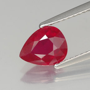 Rubi vermelho natural 1,44ct, formato de pêra, SI