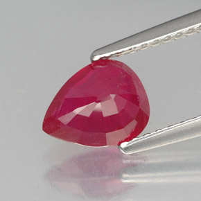 Rubi vermelho natural 1,44ct, formato de pêra, SI