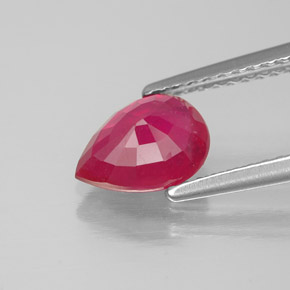 Rubi vermelho natural 1,54ct, formato de pêra, SI