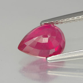 Rubi vermelho natural 1,58ct, formato de pêra, SI