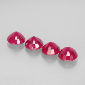 Pedras preciosas de rubi vermelho natural de  ct, corte redondo, VS-SI