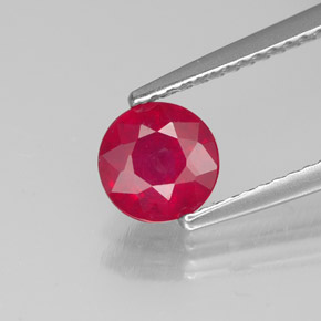 Rubi vermelho natural 1,09ct, corte redondo, SI