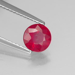 Rubi vermelho natural 1,09ct, corte redondo, SI