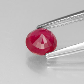 Rubi vermelho natural 1,09ct, corte redondo, SI