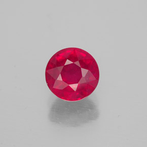 Rubi vermelho natural 1,26ct, corte redondo, SI