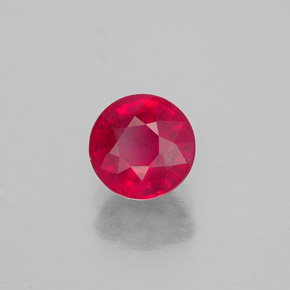 Rubi vermelho natural 1,26ct, corte redondo, SI