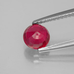 Rubi vermelho natural 1,26ct, corte redondo, SI