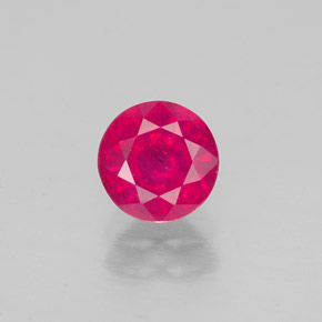 Rubi vermelho natural 1,20ct, corte redondo, SI