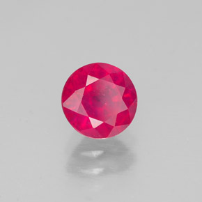 Rubi vermelho natural 1,20ct, corte redondo, SI