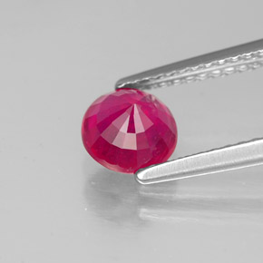 Rubi vermelho natural 1,20ct, corte redondo, SI