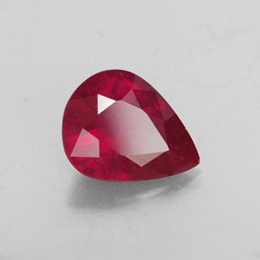 Rubi vermelho natural 1,78ct, formato de pêra, SI