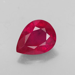 Rubi vermelho natural 2,06ct, formato de pêra, SI