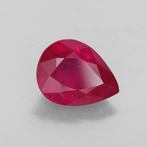 Rubi vermelho natural 2,06ct, formato de pêra, SI