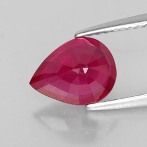 Rubi vermelho natural 2,06ct, formato de pêra, SI