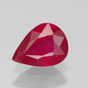Rubi vermelho natural 1,94ct, formato de pêra, SI