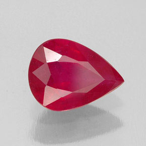 Rubi vermelho natural 1,94ct, formato de pêra, SI