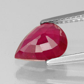 Rubi vermelho natural 1,94ct, formato de pêra, SI