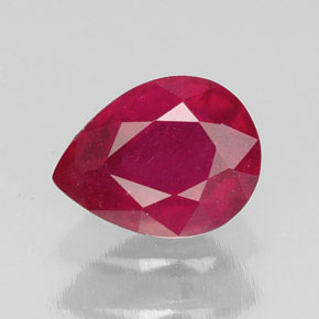 Rubi vermelho natural 2,14ct, formato de pêra, SI