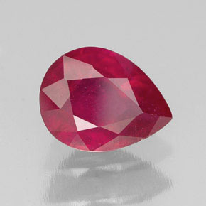 Rubi vermelho natural 2,14ct, formato de pêra, SI