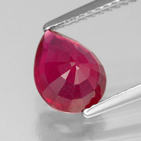 Rubi vermelho natural 2,14ct, formato de pêra, SI