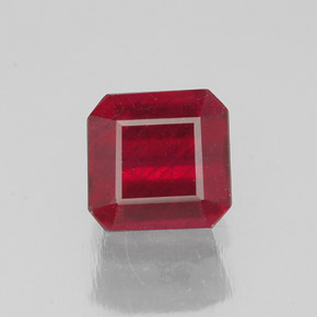 Rubi vermelho natural 1,68ct, corte esmeralda, SI