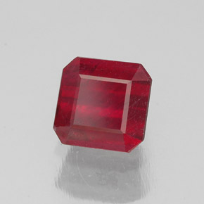 Rubi vermelho natural 1,68ct, corte esmeralda, SI