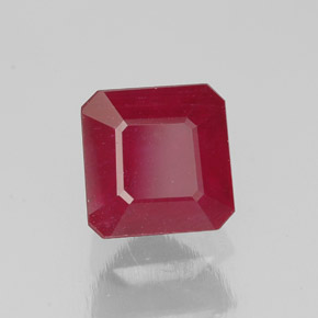 Rubi vermelho natural 1,90ct, corte esmeralda, SI
