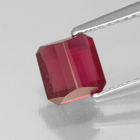 Rubi vermelho natural 1,44ct, corte esmeralda, SI