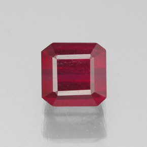 Rubi vermelho natural 1,74ct, corte esmeralda, SI
