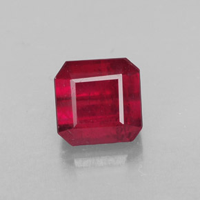 Rubi vermelho natural 1,79ct, corte esmeralda, SI