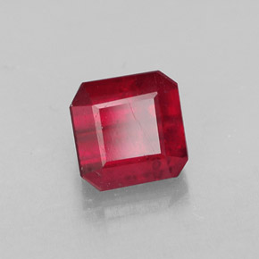 Rubi vermelho natural 1,79ct, corte esmeralda, SI