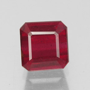 Rubi vermelho natural 1,87ct, corte esmeralda, SI