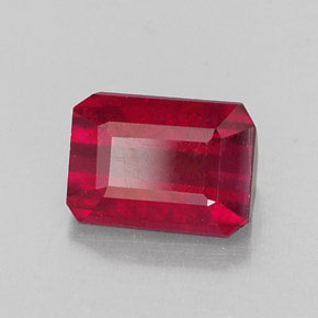 Rubi vermelho natural 1,59ct, corte esmeralda, SI