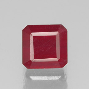 Rubi vermelho natural 1,92ct, corte esmeralda, SI