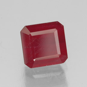 Rubi vermelho natural 1,92ct, corte esmeralda, SI