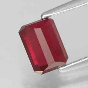 Rubi vermelho natural 1,69ct, corte esmeralda, SI