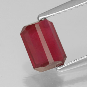 Rubi vermelho natural 1,48ct, corte esmeralda, SI