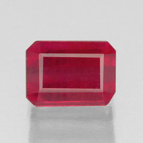 Rubi vermelho natural 1,69ct, corte esmeralda, SI