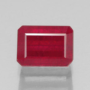 Rubi vermelho natural 1,87ct, corte esmeralda, SI