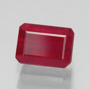 Rubi vermelho natural 1,87ct, corte esmeralda, SI