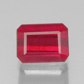 Rubi vermelho natural 1,80ct, corte esmeralda, SI