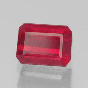 Rubi vermelho natural 1,80ct, corte esmeralda, SI