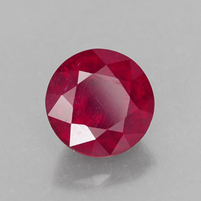 Rubi vermelho natural 2,82ct, corte redondo, SI