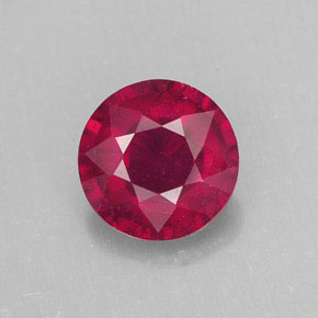 Rubi vermelho natural 2,36ct, corte redondo, SI