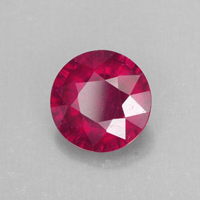 Rubi vermelho natural 2,36ct, corte redondo, SI