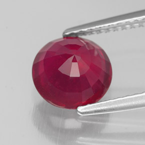 Rubi vermelho natural 2,59ct, corte redondo, SI